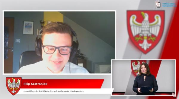 Filip Szafraniak uczeń Zespołu Szkół Technicznych w Ostrowie WLKP- kliknij aby powiększyć