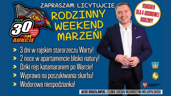 Zarząd Województwa Wielkopolskiego jak co roku zaangażował się w pomoc najmłodszym wystawiając różne przedmioty do licytacji na 30. Finał Wielkiej Orkiestry Świątecznej Pomoc- kliknij aby powiększyć