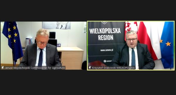 Wicemarszałek Województwa Wielkopolskiego Krzysztof Grabowski wziął udział w posiedzeniu wysokiego szczebla Koalicji Europejskich Regionów Rolniczych AGRIREGIONS. Gościem posiedzenia był Komisarz UE ds. Rolnictwa i Rozwoju Obszarów Wiejskich Janusz Wojciechowski.- kliknij aby powiększyć