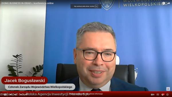 Jacek Bogusławski podczas spotkania Doing business in Israel- kliknij aby powiększyć
