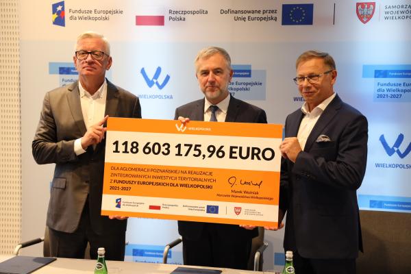 Z Funduszy Europejskich dla Wielkopolski 2021-2027 (dawnego Wielkopolskiego Regionalnego Programu Operacyjnego) wydzielono dla aglomeracji poznańskiej 1186 mln euro. - kliknij aby powiększyć