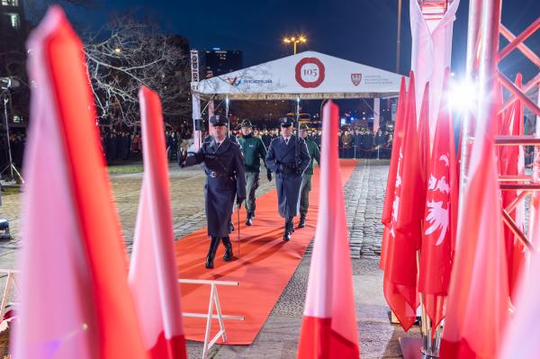 Centralne obchody 105. rocznicy wybuchu Powstania Wielkopolskiego przy pomniku Powstańców Wielkopolskich- kliknij aby powiększyć