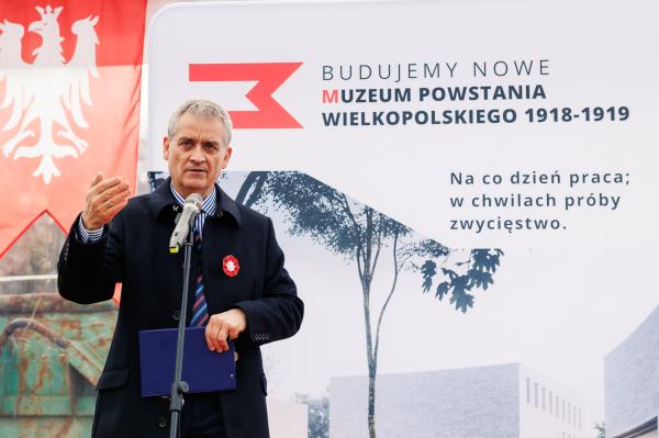 Wmurowanie kamienia węgielnego pod budowę nowego Muzeum Powstania  Wielkopolskiego 1918-1919- kliknij aby powiększyć