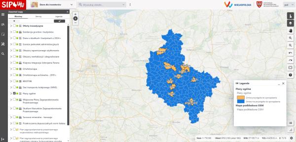 W Systemie Informacji Przestrzennej Województwa Wielkopolskiego - https://sipww.pl/ - została dołożona nowa kompozycja mapowa, w której można znaleźć  dane dotyczące planów ogólnych zagospodarowania przestrzennego.- kliknij aby powiększyć