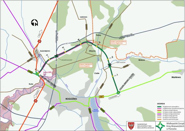 Obwodnica Rogoźna w ciągu drogi wojewódzkiej nr 241- kliknij aby powiększyć