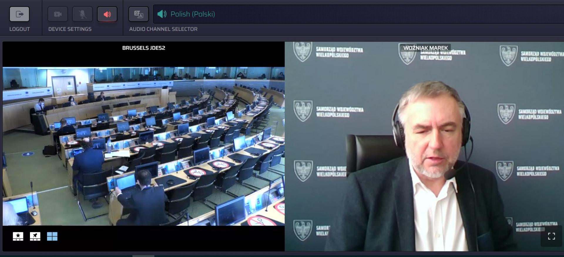 Marszałek Marek Woźniak o trudnej sytuacji lotnisk regionalnych na spotkaniu Europejskiego Komitetu Regionów - zobacz więcej