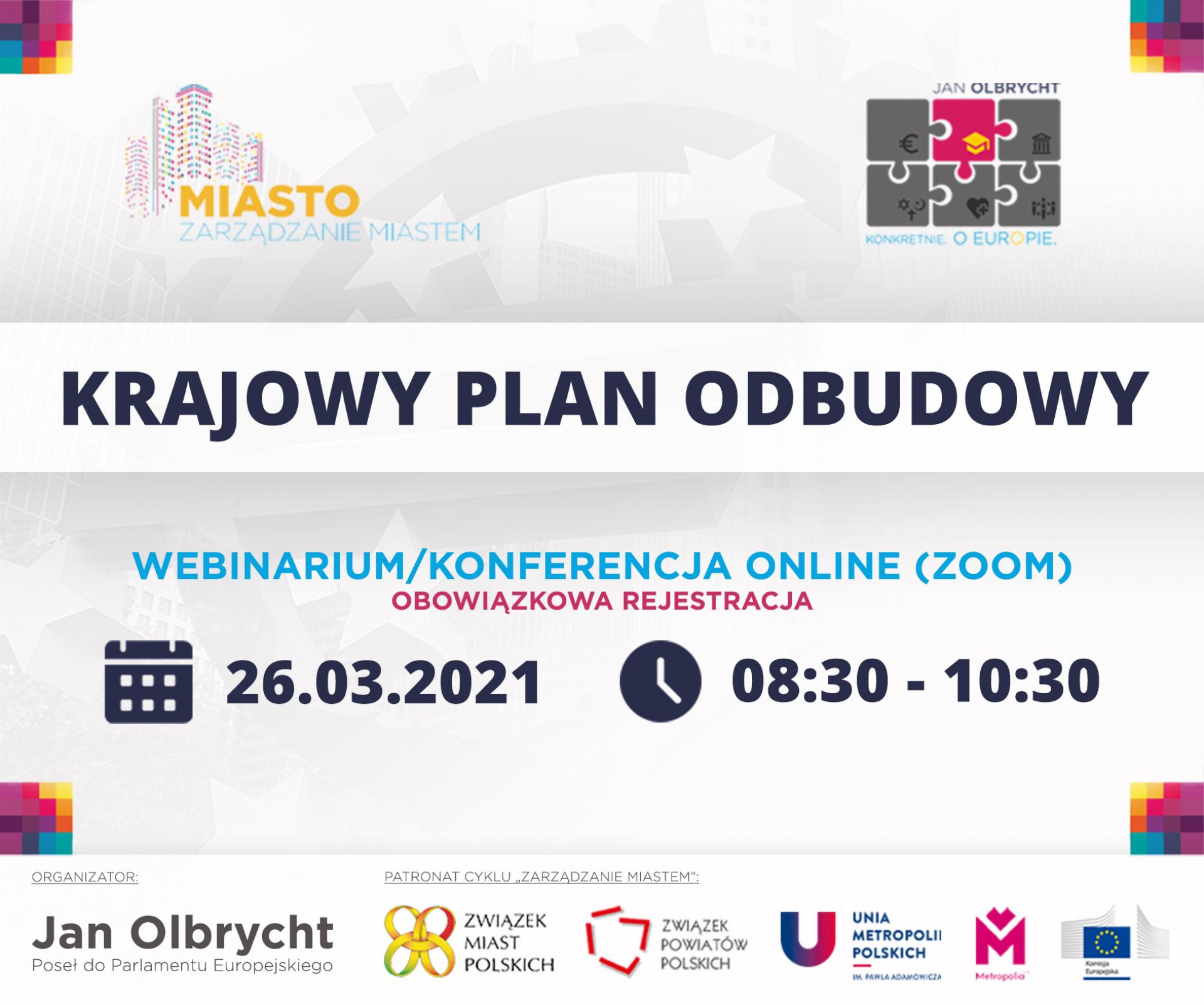 Marszałek Woźniak o Krajowym Planie Odbudowy podczas  webinarium  - zobacz więcej