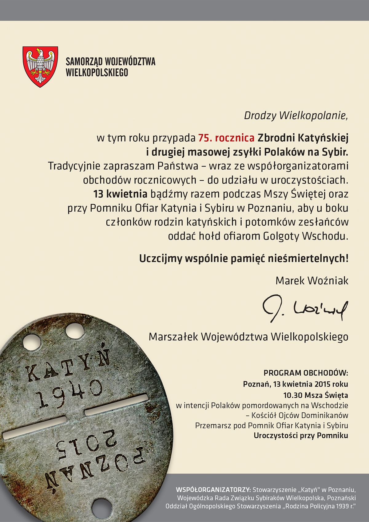 UMWW - Katyń 2015 KomunikatPrasowy 2