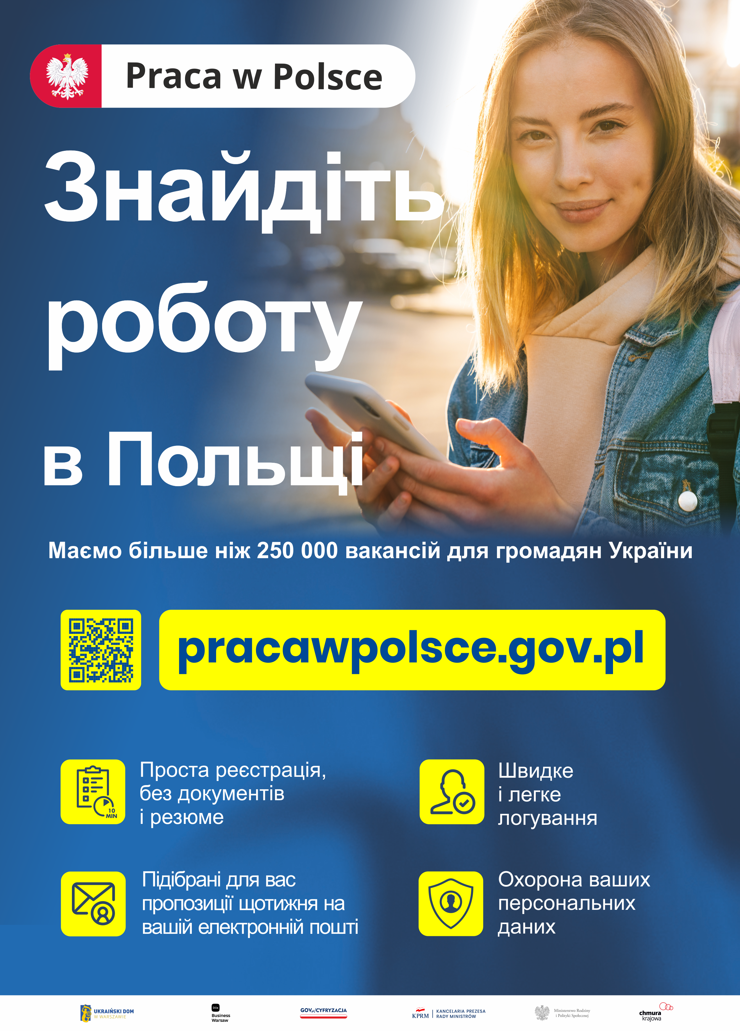 Reklama projektu praca w Polsce. www.pracawpolsce.gov.pl