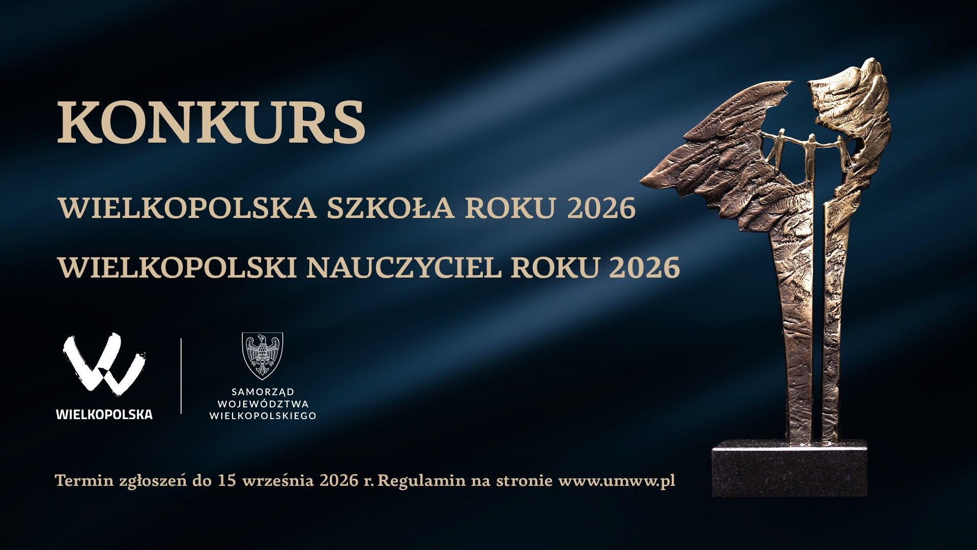 Plakat Wielkopolska Szkoła Roku 2026, Wielkopolski Nauczyciel Roku 2026