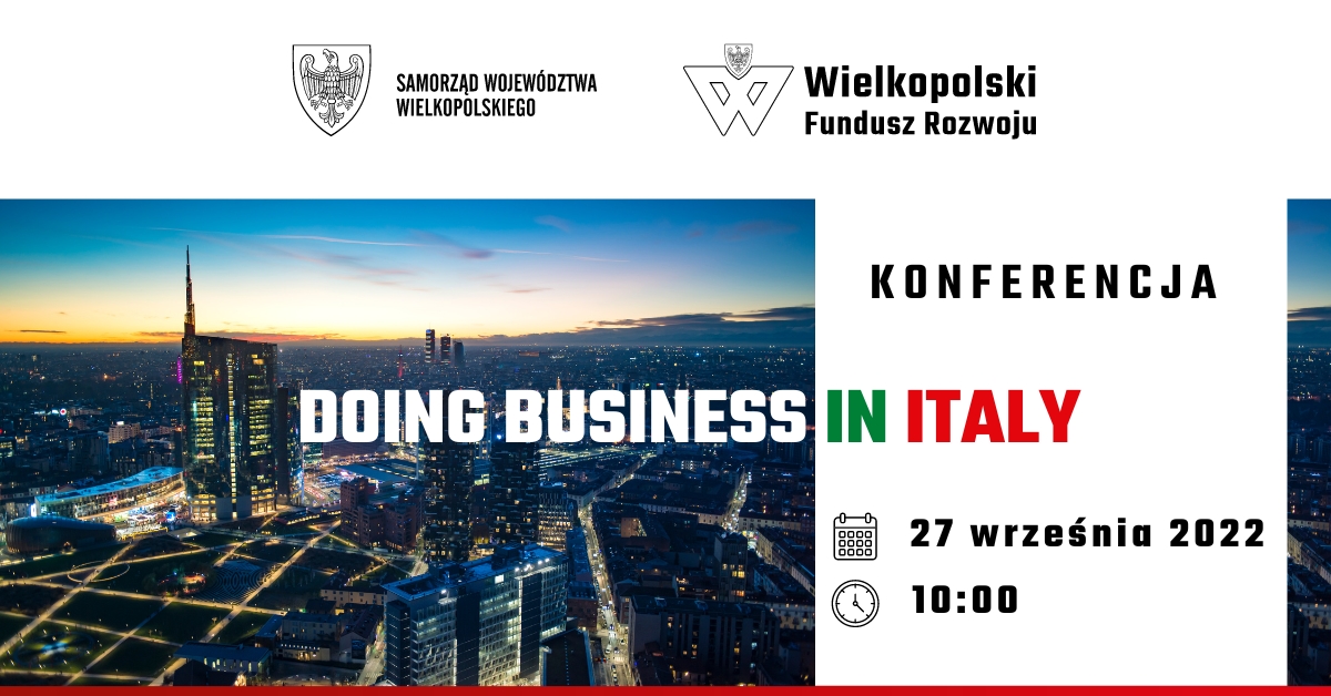 Reklama konferencji "Doing Business in Italy"