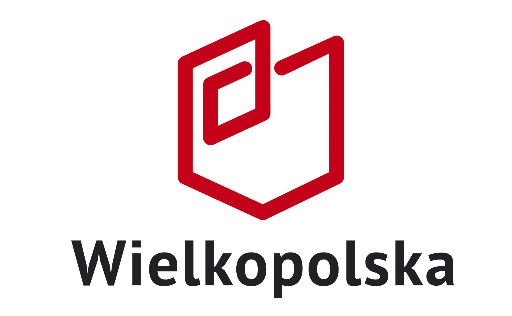 Logo - czerwony kontur Polski z podpisem Wielkopolska