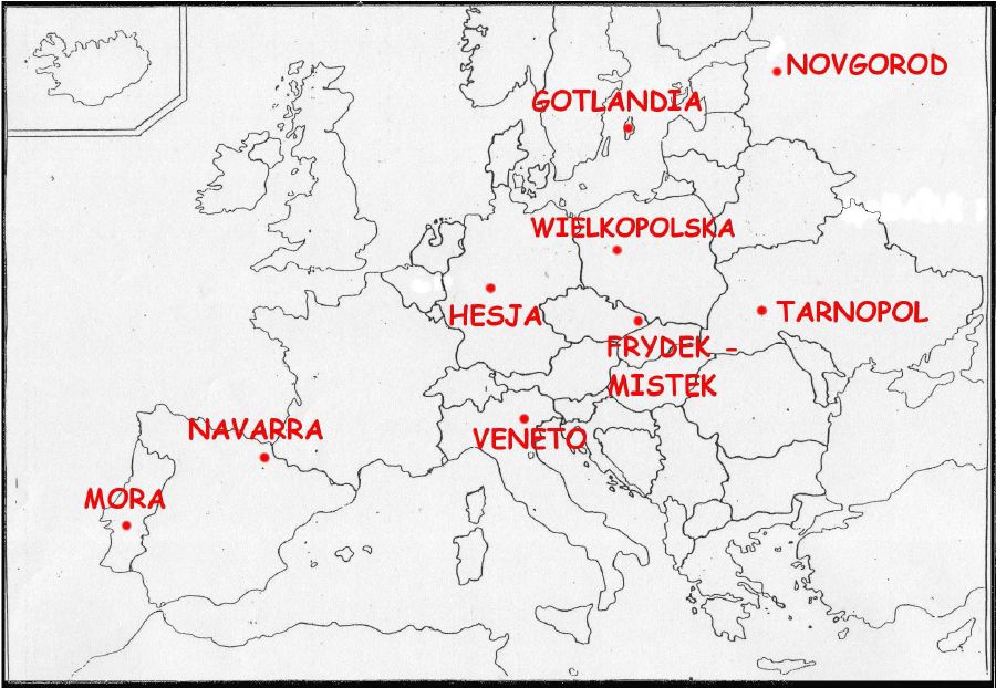 mapa regionów współpracujących