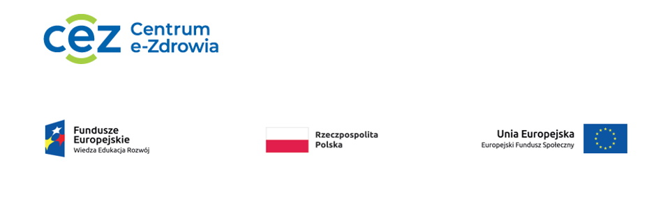 Stopka Informacyjna Centrum E-Zdrowia, Fundusze Europejskie, Rzeczpospolita Polska i Samorząd Województwa Wielkopolskiego
