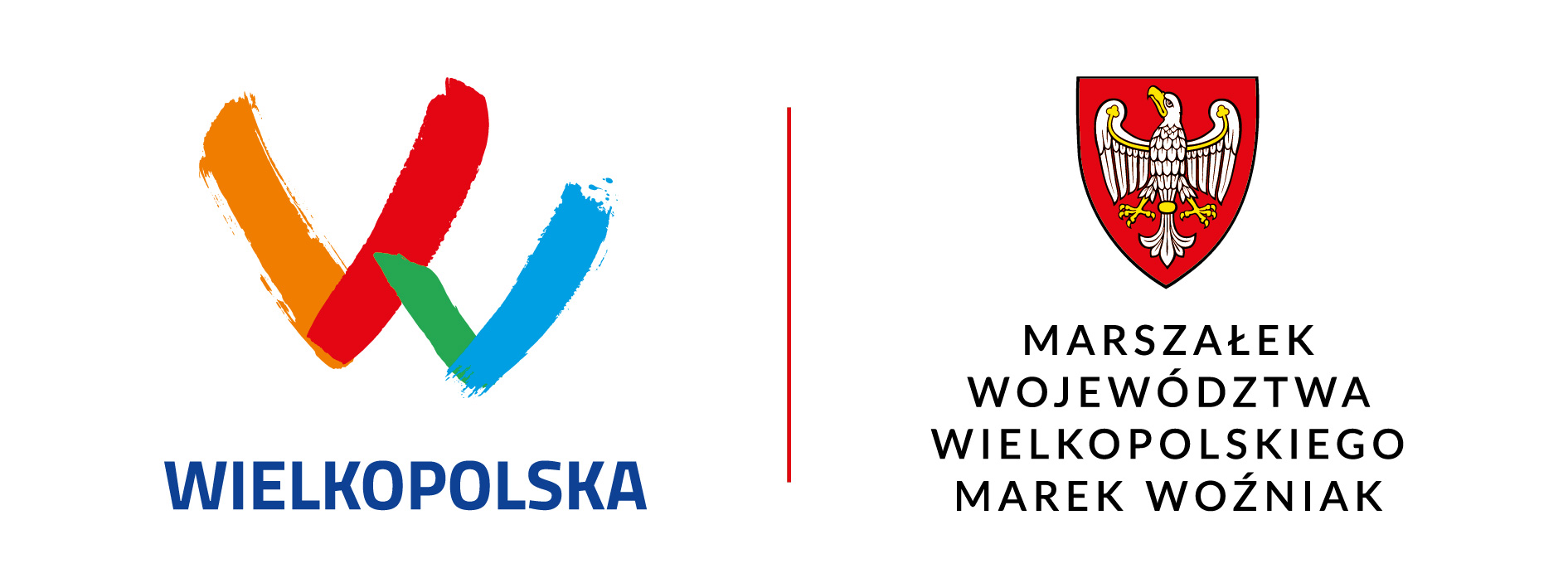 logotyp Wojewodztwa Wielkopolskiego i herb Marszałka Województwa Wielkopolskiego Marka Woźniaka